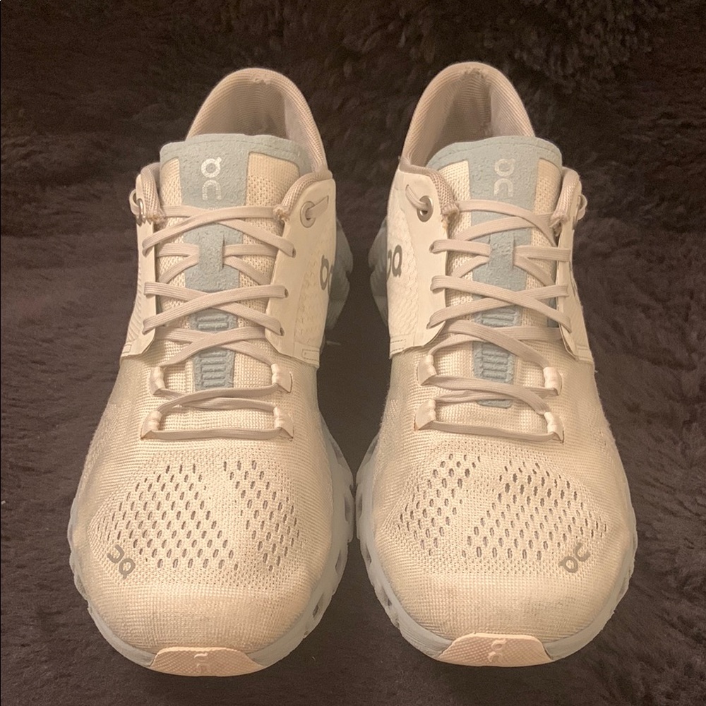 On Running Women's Cream and Gray Athletic Shoes